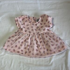 Guess - Pink Floral Baby Dress with tule overlay